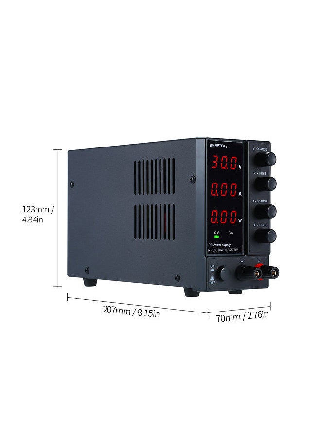 wanptek - NPS3010W 0-30V 0-10A Switching DC Power Supply 3 Digits Display LED High Precision Adjustable Mini Power Supply AC 115V/230V 50/60Hz Voltage & Current Regulated Dual Output - Image 1