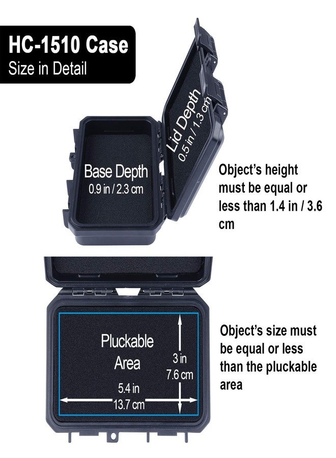 Lykus HC-1510 Mini Hard Case Dry Box with Foam Insert, Interior Size 5.91x3.35x1.46 inch, IP66 Splash-Proof - Image 3