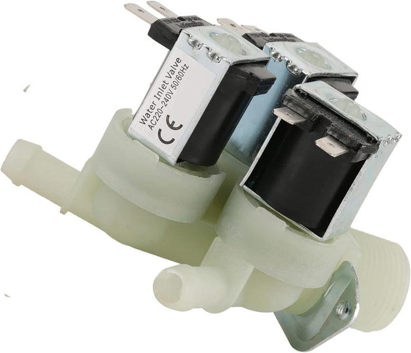 Marhynchus Electric Solenoid Valve 220V AC 3 Way Normally Closed Water Inlet Control Valve for Washing Machine Plastic G3 4 12mm 1 Pack - Image 3