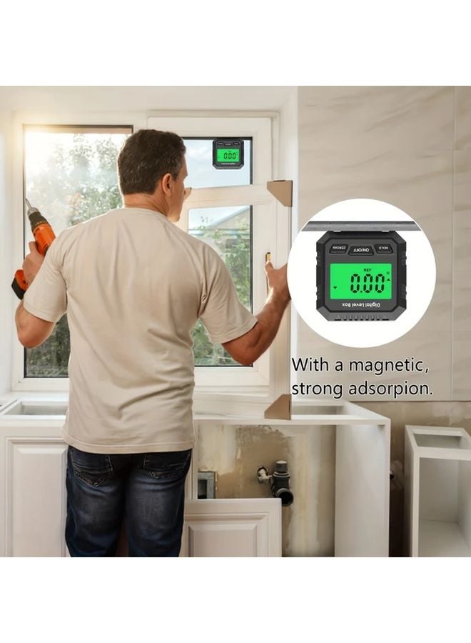 Digital Angle Finder With LCD Backlight Magnetic Base Zero Function Black ABS Case - Image 4