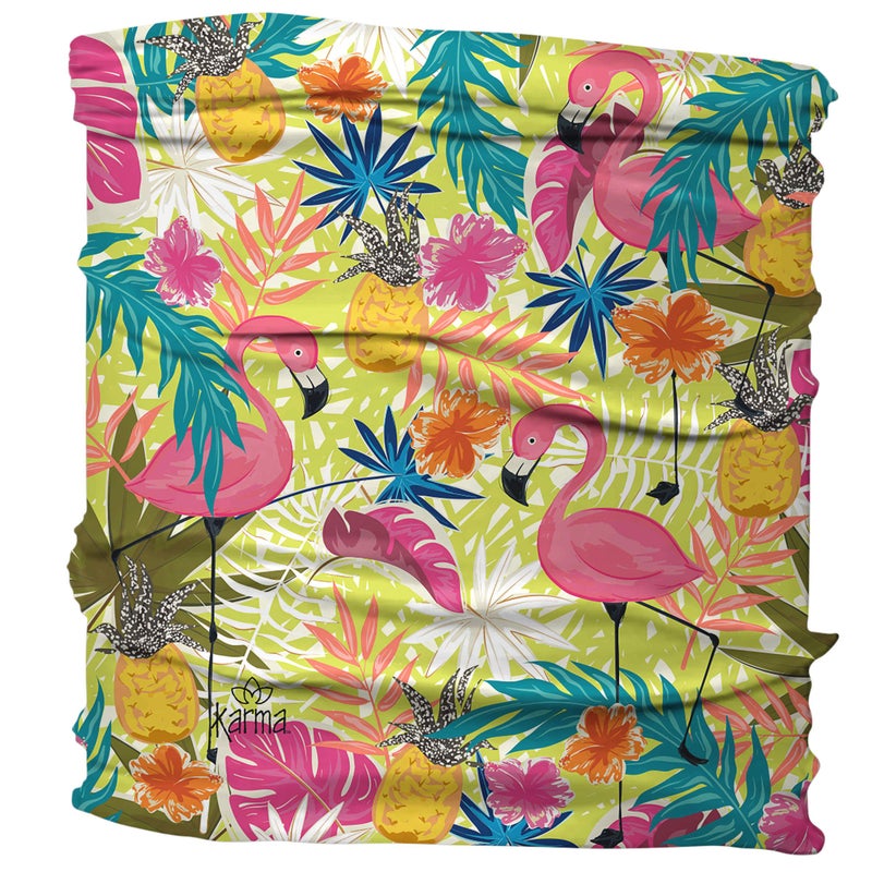 Karma Flamingo Headband for Women - Medium - Fabric Headband and Stretchy Hair Scarf - Multicolor - Image 2