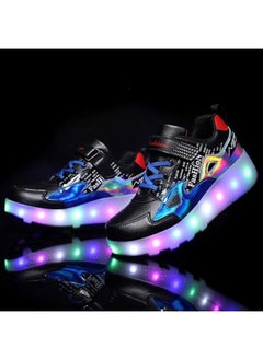 Generic Kids Roller Skate Shoes Double Wheels Flashing Charging Sneakers for Boys & Girls Ideal for Gymnastics, Skateboarding & Birthday Gifts  - Image 4
