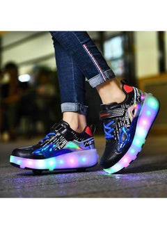 Generic Kids Roller Skate Shoes Double Wheels Flashing Charging Sneakers for Boys & Girls Ideal for Gymnastics, Skateboarding & Birthday Gifts  - Image 3