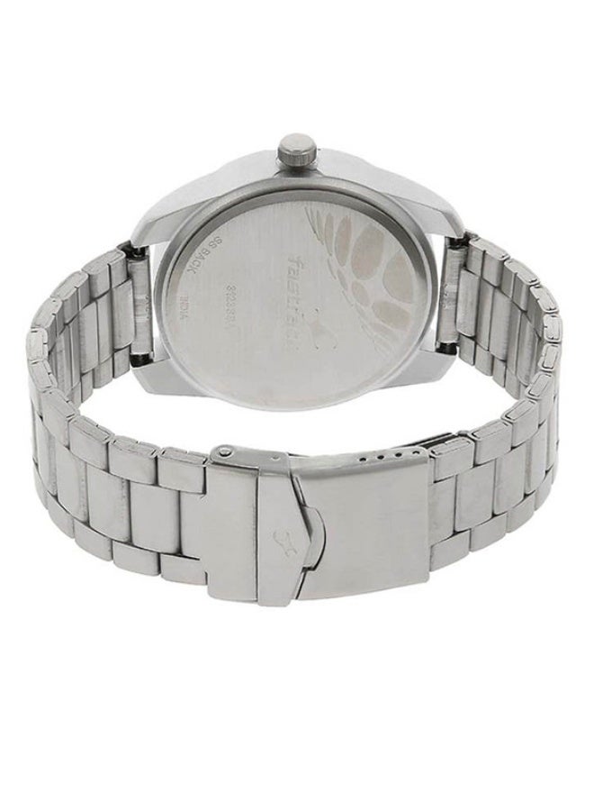 Fastrack Fashion Analogue Silver Round Dial Silver Stainless Steel Strap Watch for Men-3123SM02 - Image 4