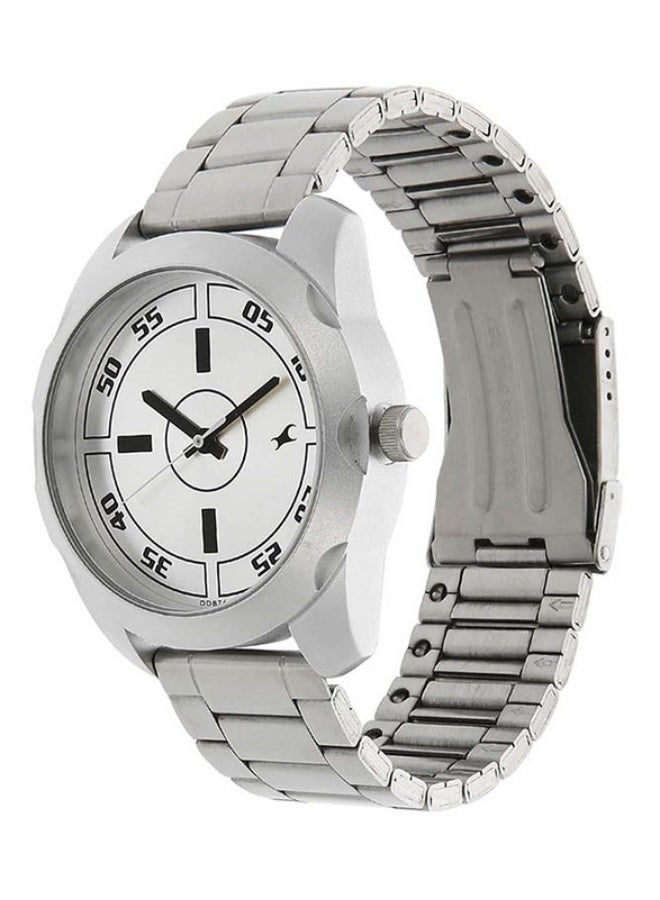 Fastrack Fashion Analogue Silver Round Dial Silver Stainless Steel Strap Watch for Men-3123SM02 - Image 2