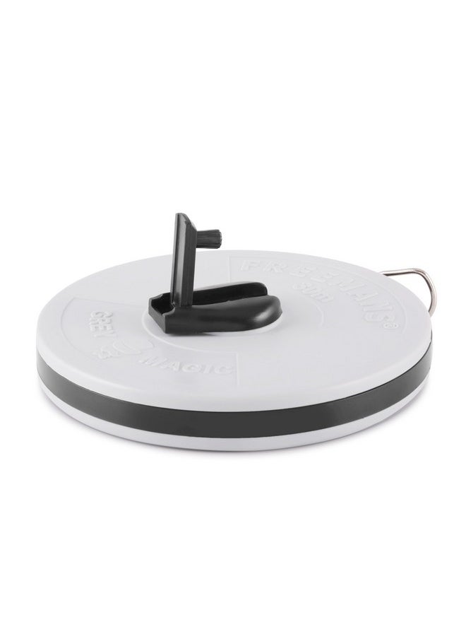 FREEMANS FREEMANS FM30 Grey Magic Fibreglass Measuring Tape - 30m/100ft With Unbreakable ABS Case || Durable Winding Mechanism Handle and Steel End Hook || Grey Color  - Image 3