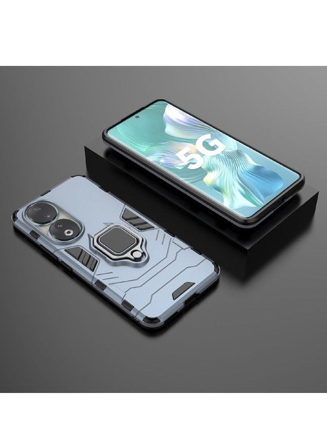 RUGGED SHIELD - Honor 90 Case, Built-in 360° Rotate Ring Kickstand, Military Grade Shockproof Test, Heavy Duty Shockproof Protective Case for Honor 90 (6.7"), Blue - Image 1