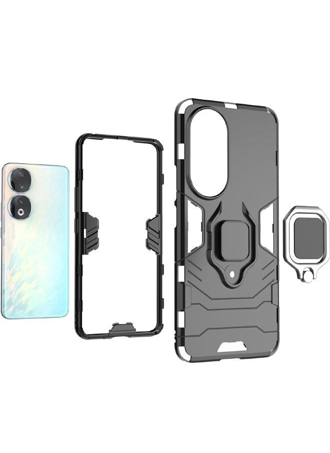 RUGGED SHIELD - Honor 90 Case, Built-in 360° Rotate Ring Kickstand, Military Grade Shockproof Test, Heavy Duty Shockproof Protective Case for Honor 90 (6.7"), Blue - Image 1