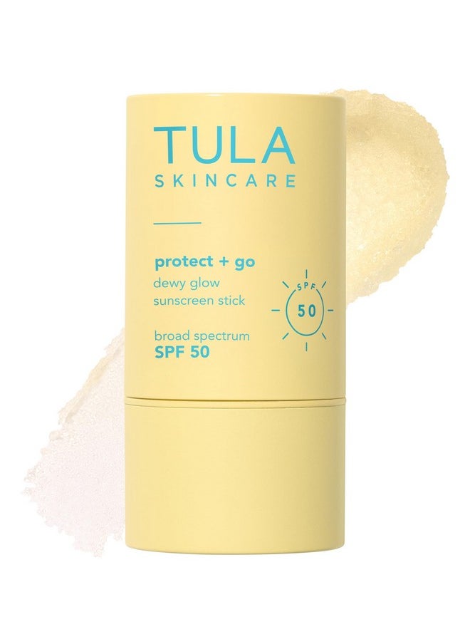 TULA TULA Skin Care Protect + Go Dewy Glow Sunscreen Stick SPF 50 - Skincare-First, Non-Greasy, Mess-Free On-the-go Application & Reef-Safe with Pollution & Blue Light Protection, 0.5 oz.  - Image 1