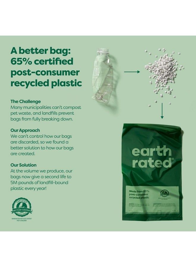 إيرث ريتد أكياس فضلات الكلاب المقاومة للعوامل الجوية، لفة واحدة سميكة، مثالية للالتقاط في الفناء الخلفي، برائحة اللافندر، 300 كيس - Image 2