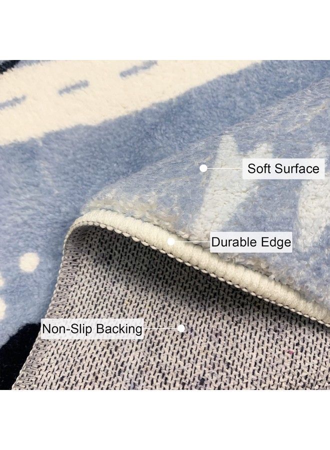 USTIDE سجادة لعب للأطفال على شكل طريق المدينة لسيارات الألعاب والقطارات، سجادة أرضية كبيرة ناعمة غير قابلة للانزلاق، سجادة تعليمية ممتعة، سجادة مرورية لطيفة لغرفة المعيشة وغرفة النوم والحضانة (39.3 × 59 بوصة) - Image 4