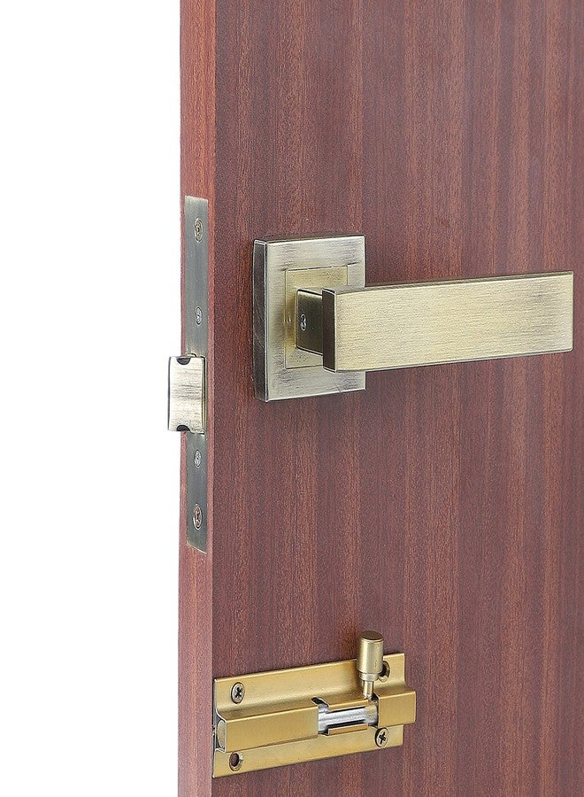 Saze Premium Heavy Duty Mortise Lock for Door |Bathroom Storeroom and Balcony Door Lock with Bolt Latch and Pull Handle for Home and Office Matt Antique Finish, Rust Free - (LB-1007) - Image 4