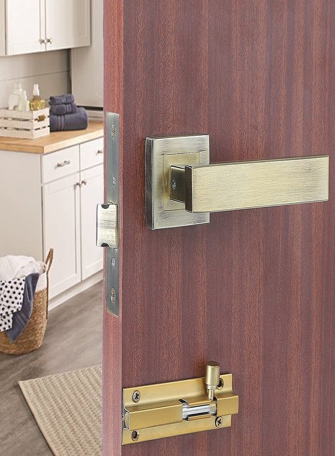Saze Premium Heavy Duty Mortise Lock for Door |Bathroom Storeroom and Balcony Door Lock with Bolt Latch and Pull Handle for Home and Office Matt Antique Finish, Rust Free - (LB-1007) - Image 2