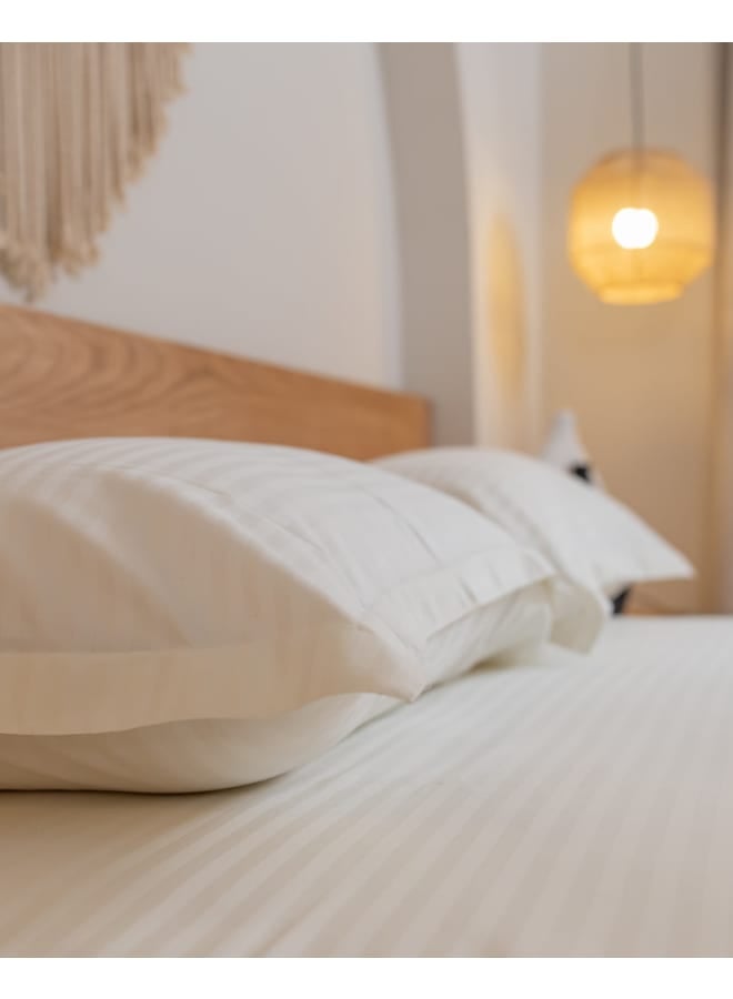 Bcomfort OFF WHITE Fitted Stripe Bedsheet Set - Image 4