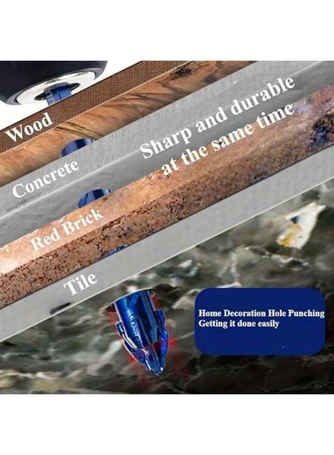 Blue Five Piece Set High Hardness Eccentric Drill Bit 6 8 10 12 14mm Glass Tile Ceramic Punching Offset Cutting - Image 4