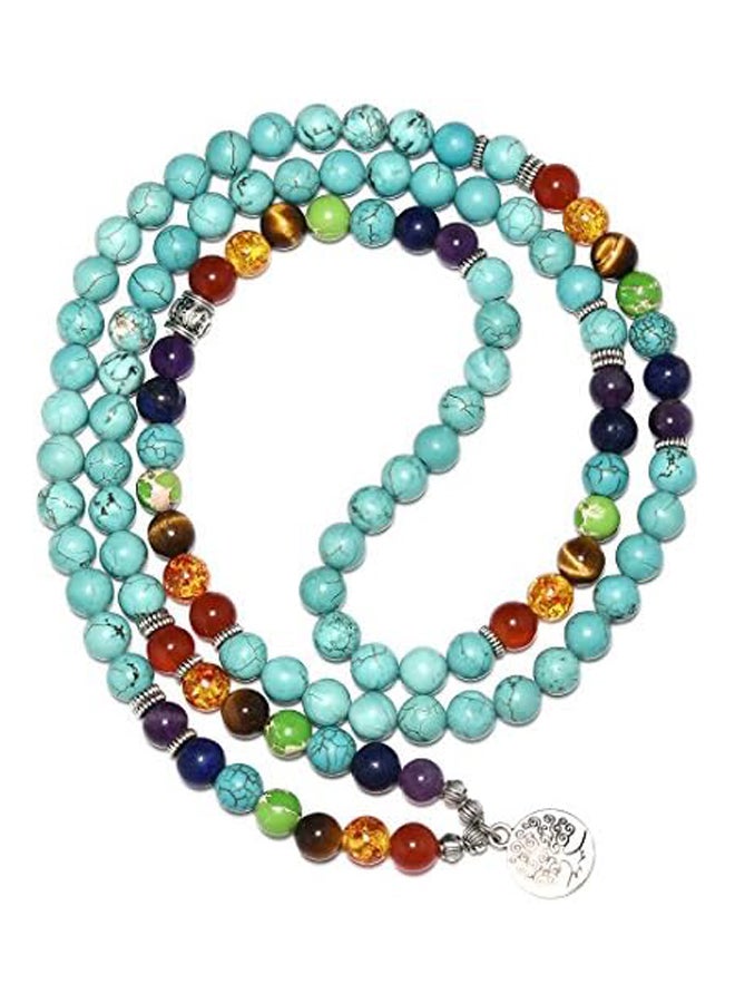 Cat Eye Jewels Chakra Bracelet 8mm Natural Stone Amethyst Crystal Bracelet 108 Mala Prayer Beads Layer Bracelets Tree of Life Pendant Necklace for Men Women - Image 3