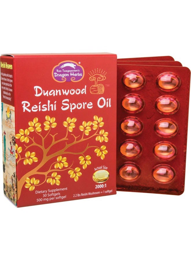 Dragon Herbs Duanwood Reishi Spore Oil Softgel Capsules - 30 Softgels, 500 mg each - Image 1