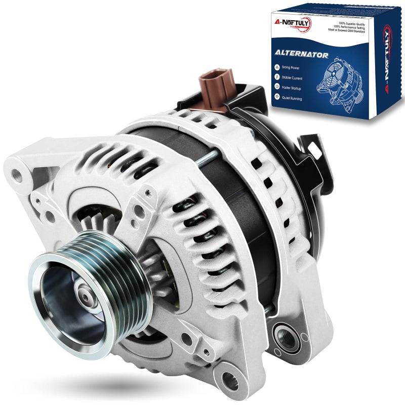 130A New Alternator Fits for Acura TSX 20092014 Honda Accord EX LX 2008 2009 2010 2011 2012 High Output Alternator Replacement 1042105890 IF 7Groove CW Internal Regulator 24L