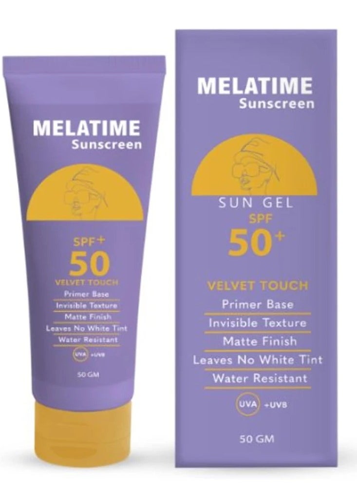 MELATIME Melatime Sunscreen Velvet Touch Gel SPF 50+ 50 gm  - Image 1