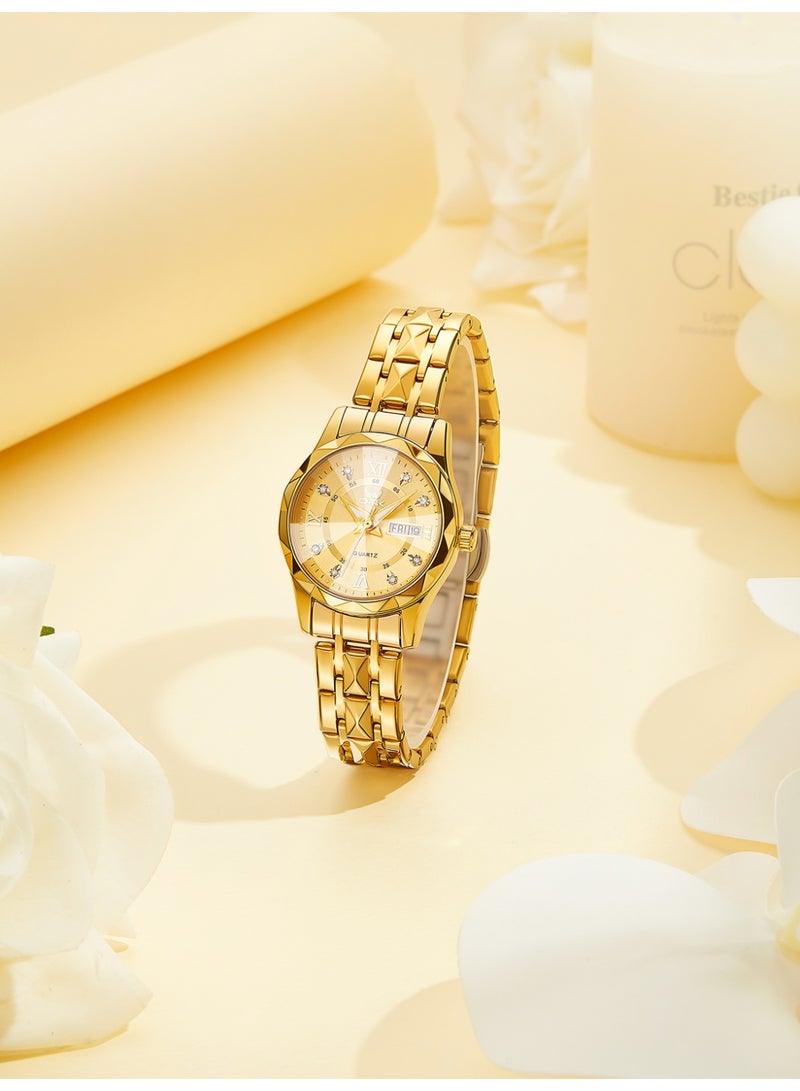 OPK Watch for Women Diamond Hour Marker Dial Women's Wristwatch Analog Quartz Waterproof Luminous Ladies Wrist Watch Elegant Stylish Gifts - Image 2