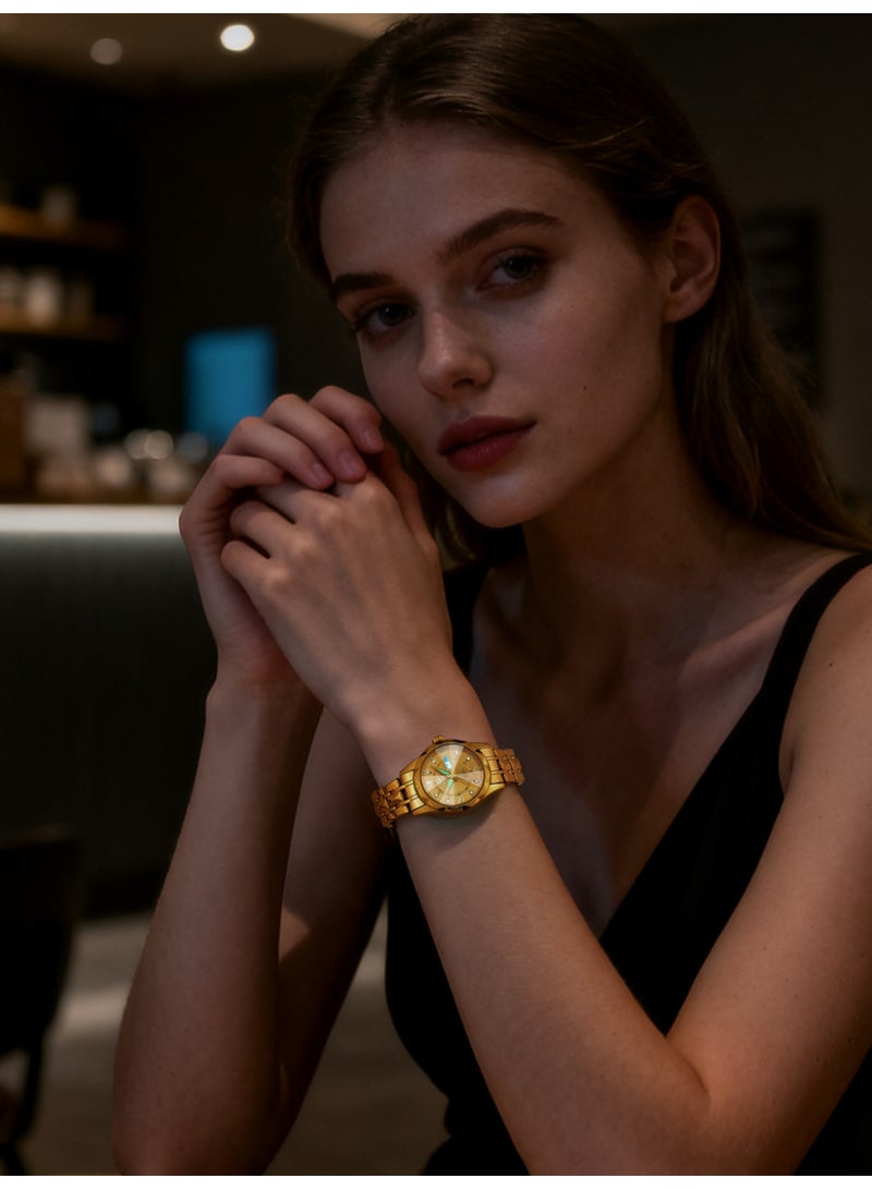 OPK Watch for Women Diamond Hour Marker Dial Women's Wristwatch Analog Quartz Waterproof Luminous Ladies Wrist Watch Elegant Stylish Gifts - Image 5