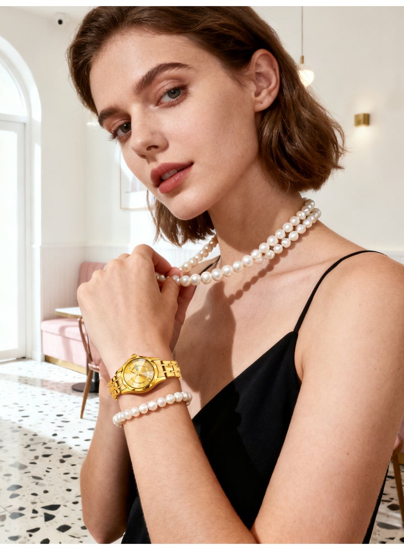 OPK Watch for Women Diamond Hour Marker Dial Women's Wristwatch Analog Quartz Waterproof Luminous Ladies Wrist Watch Elegant Stylish Gifts - Image 3