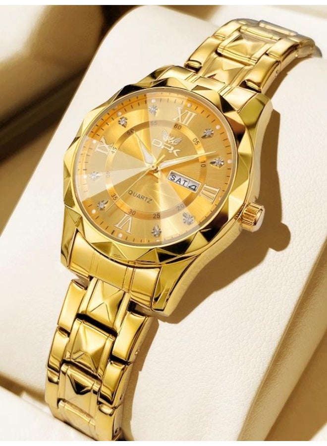 OPK Watch for Women Diamond Hour Marker Dial Women's Wristwatch Analog Quartz Waterproof Luminous Ladies Wrist Watch Elegant Stylish Gifts - Image 1