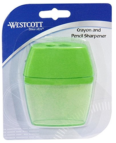 Westcott 15234 2-Hole Manual Crayon and Pencil Sharpener for School, Assorted Colors - Image 2