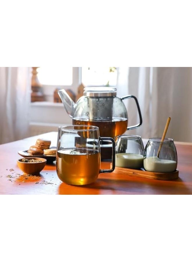 Adhoc إبريق الشاي AdHoc TK61 يونا من زجاج البورسليكات بلون رمادي دخاني خفيف بتصميم اسكندنافي ومزيج مواد أنيق بسعة 1.2 لتر من الشاي - Image 2