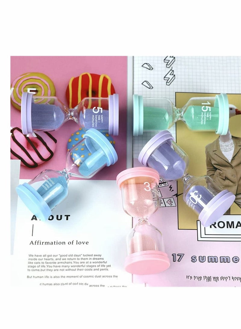 Sand Timer, Colorful Hourglass Sandglass Timer Toothbrush Timer 5mins, 10mins, 15mins, 30mins Sand Clock Timer for Kids Office Kitchen Games Toothbrush Classroom Home (Pack of 4) - Image 2