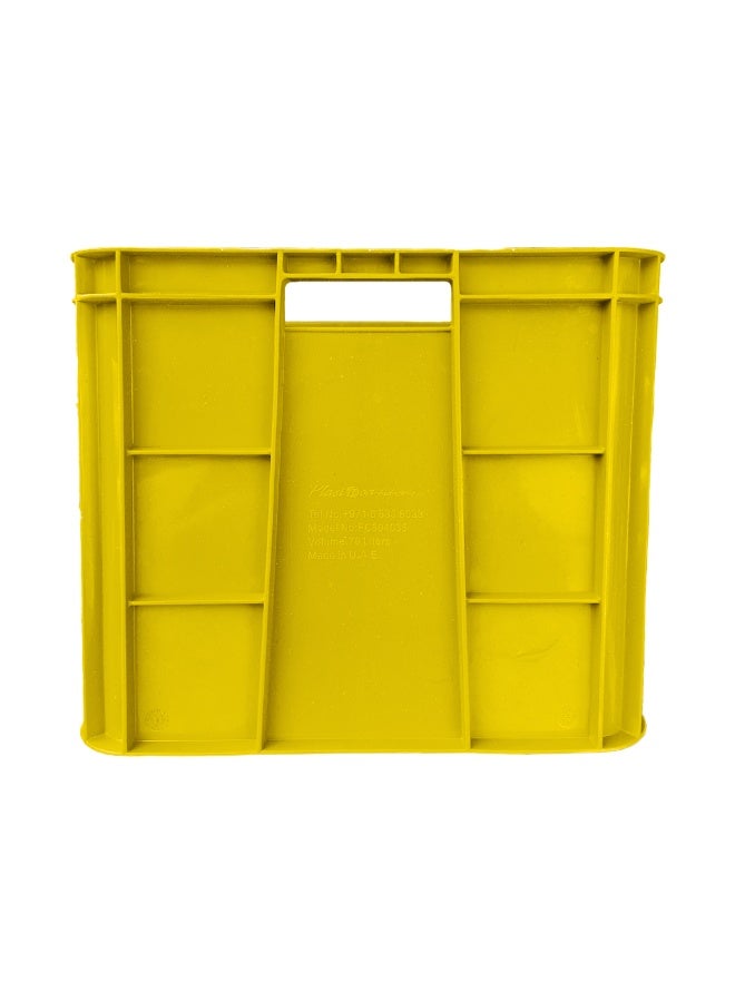 Plastica Industries LLC Plastic Storage Fish/Multipurpose Crate Box 600×400×350 mm 72L Stackable Heavy Duty Reinforced Walls Anti-Slip Base for Home Industrial Commercial Delivery - Yellow - Image 5