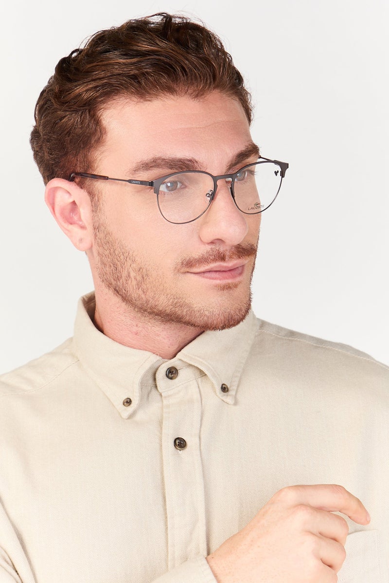 LACOSTE Men L2251 Aviator Reading Glasses, Gunmetal - Image 2