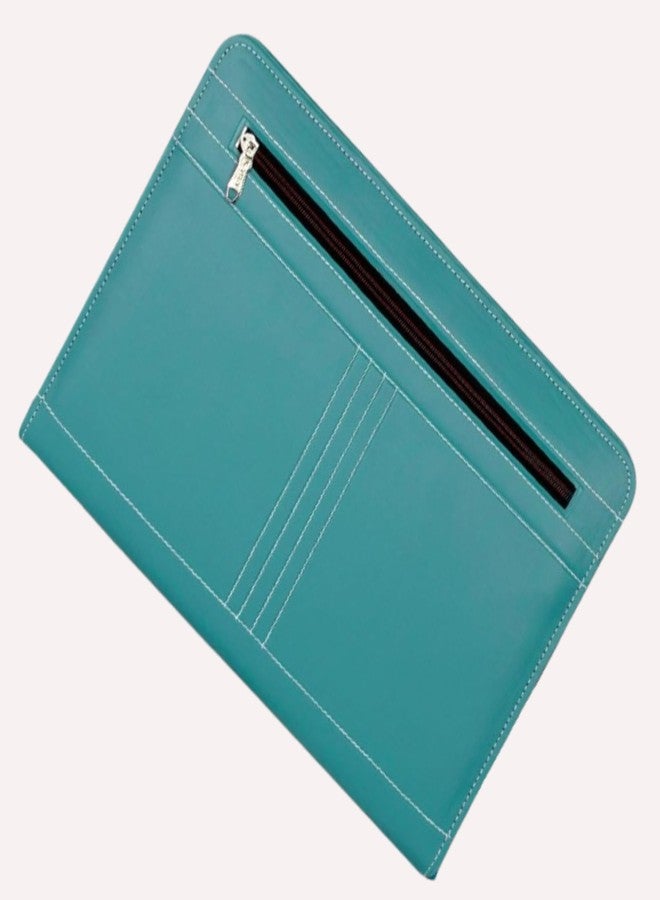 إيه إن جي حافظة ملفات ANG Premium PU Leather ذات 20 جيبًا للشهادات، و A4، ومستندات بحجم قانوني، حقيبة تنظيم مزودة بسحاب إغلاق (عبوة من قطعة واحدة، أخضر فاتح) - Image 1