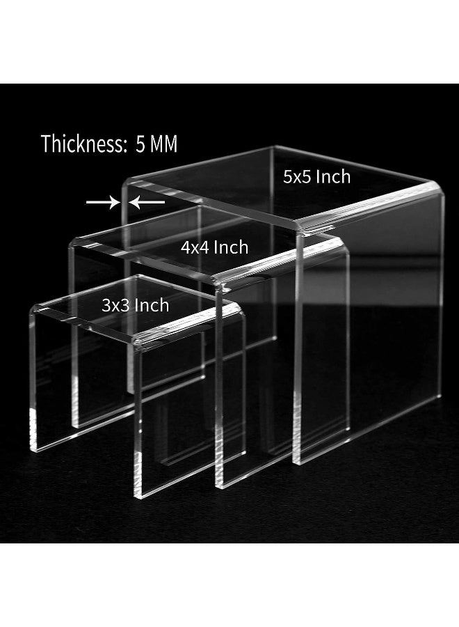 TPGP Acrylic Riser 5Mm Thickness 3 4 5 Inches Set Of 3 Display Stand Showcase - Image 2