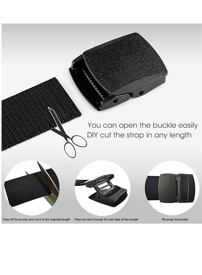 GUSGU Nylon Tactical Belt for Men 2 Pack Heavy-Duty Military Webbing Canvas Belt with Plastic Buckle 125cm for Outdoor Work Everyday Use - Image 2