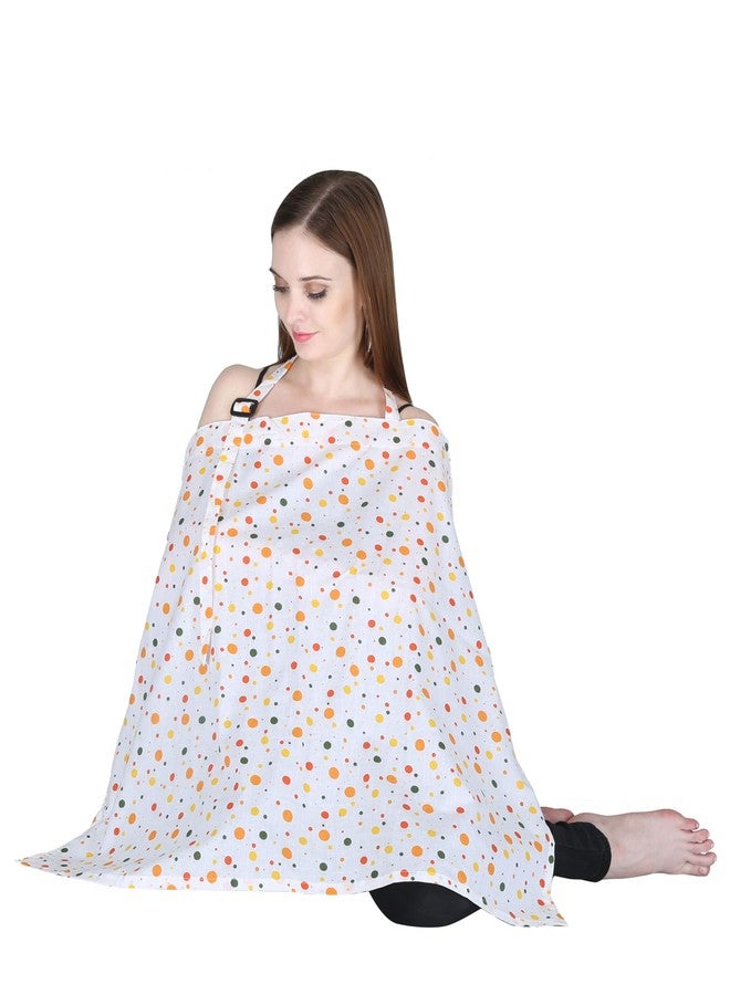 Switchon Feeding Apron Cover Maternity Cover 100% Cotton Maternity Breastfeeding Multipurpose for Mothers (White_Multi2) - Image 4