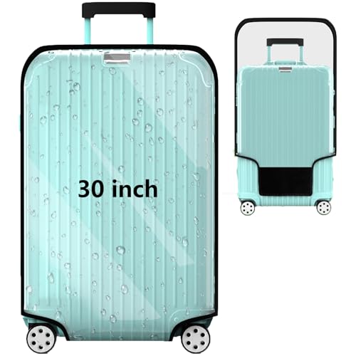 YHOUSE Suitcase Covers For Luggage 30 Inch Clear PVC Luggage Covers Protector Full Thicken Transparent Waterproof Suitcase Sleeve With Large Velcro for 30 Wheeled Suitcases - Image 1
