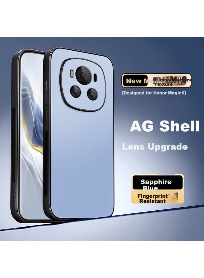 Shangsu Protective Case For Honor Magic6 Huawei Magic6, Ag Frosted Full Coverage, Simple Business Style, Anti-drop, For Men And Women, Sapphire Blue - Image 1