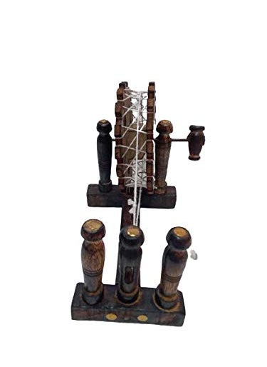 Generic Delux Wood Carver Handmade Wooden charkha showpiece Mini Spinning Wheel Antique Piece  - Image 3