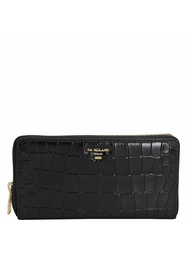 Genuine Leather Black Ladies Wallet