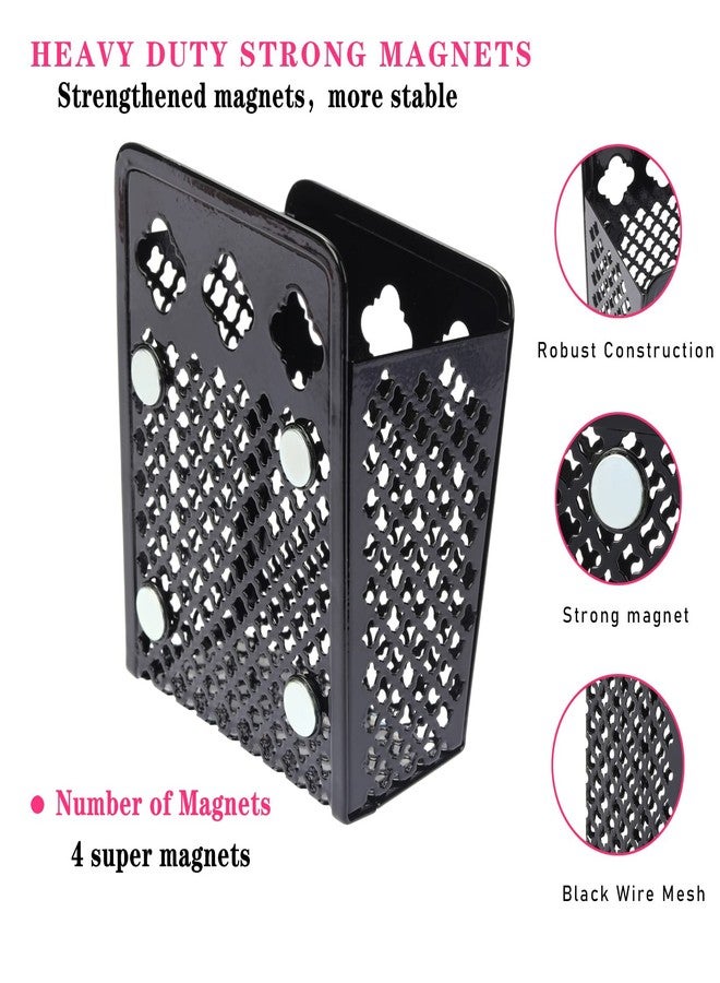 zeyce Magnetic Pencil Holder - Magnetic Locker Organizer, 1 Pack Pen Holder Locker Accessories for School and Office (1 Basket Black) - Image 2