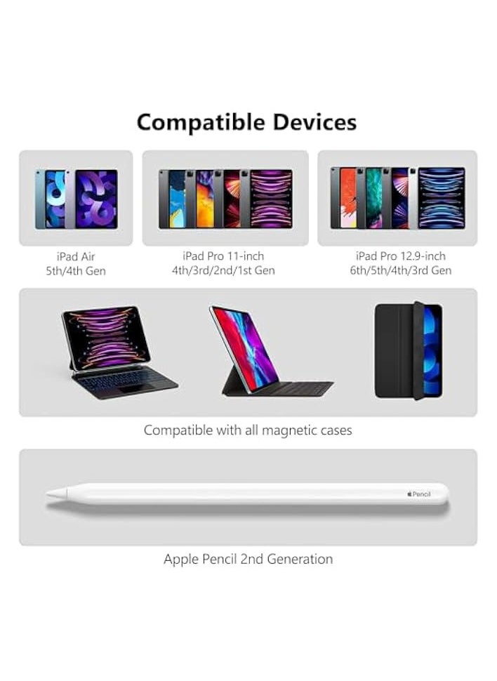 PROMASS Pencil Holder Case for Apple Pencil 2nd Generation, Compatible with Magic Keyboard, Smart Keyboard Folio Designed for Apple Pencil Holder, Other Magnetic Cases for Apple Pen (Black)  - Image 3