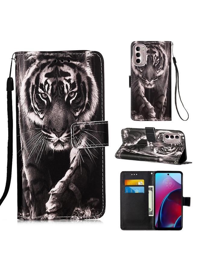 اس-توب جراب لهاتف موتورولا موتو جي ستايلس 5G 2022، جراب هاتف من الجلد المنسوج البسيط برسومات ملونة - Image 1