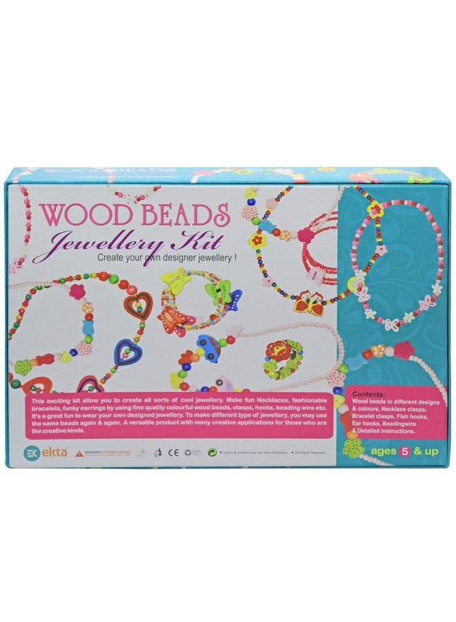 Ekta Wood Beads Jewelry Kit For 5+ Year Girl Kids/ Birthday Gift For Girls - Image 4