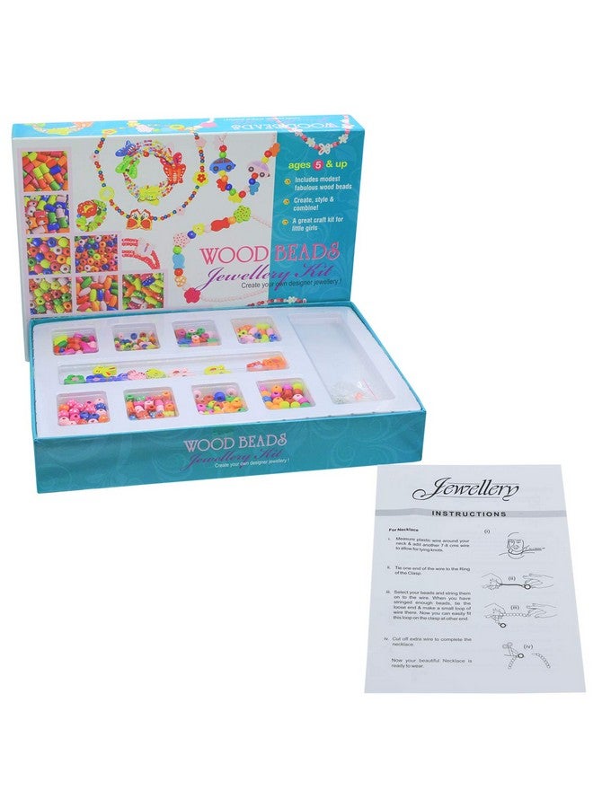 Ekta Wood Beads Jewelry Kit For 5+ Year Girl Kids/ Birthday Gift For Girls - Image 1