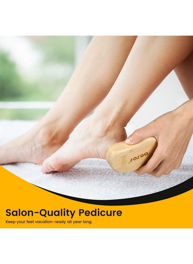 BEZOX BEZOX Glass Foot Scrubber Shower(1 PCS) - Nano-Glass Pedi Egg Pumice Stone for Feet Dead Skin, Plastic-Free Pedicure Foot File Callus Remover - Bamboo Handle  - Image 2