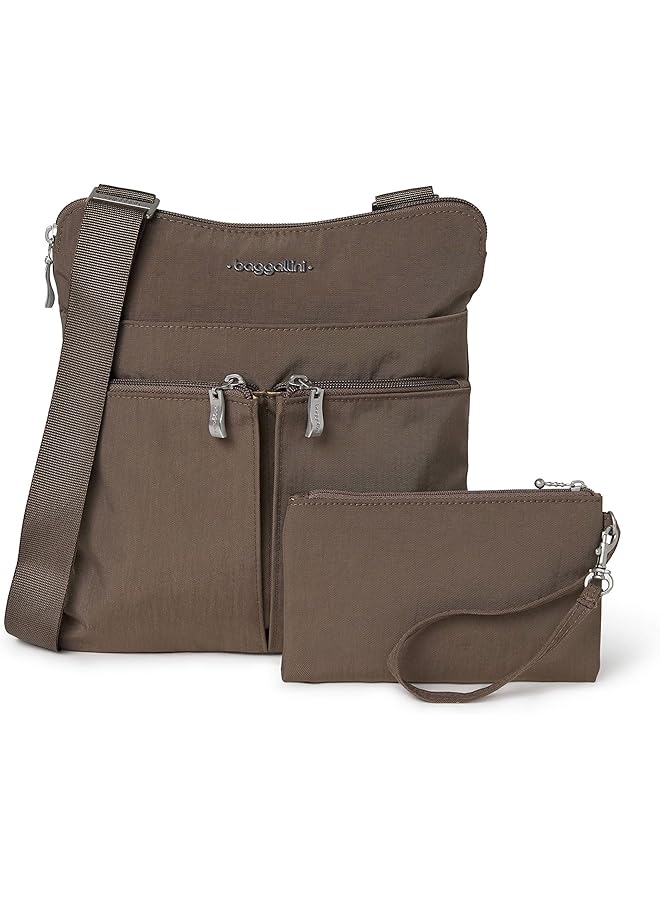Baggallini Horizon Crossbody Bags for Women 10x10.5 Lightweight Water Resistant Nylon RFID Purse Handbag w/Wristlet Included - Image 1