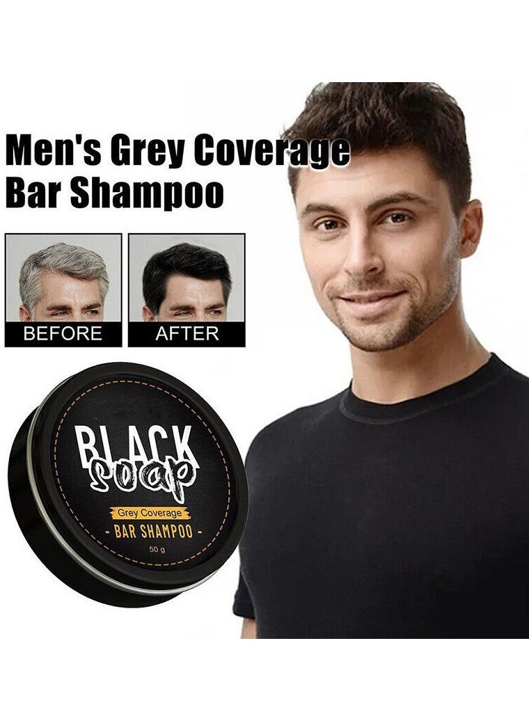 Black Soap شامبو لتغميق لون الشعر للرجال، صابون مضاد للقشرة، منظف عميق للشعر الأسود، يغذي الشعر، يحسن اللون الرمادي والأبيض، جميل - Image 2