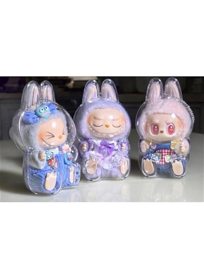 Arabest - Popmart Labubu Clear Figure Display Case with Keychain, PVC Material - Image 1