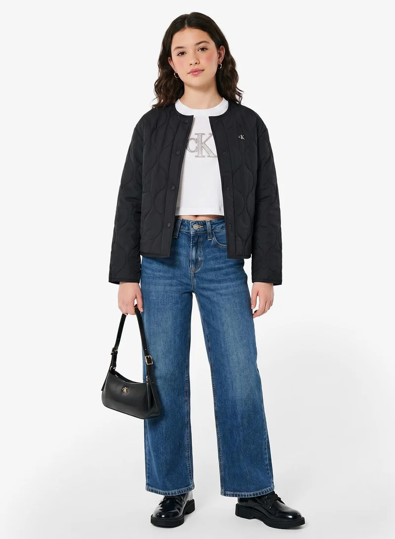 Calvin Klein Jeans Youth Logo Quilted Bomber Jacket